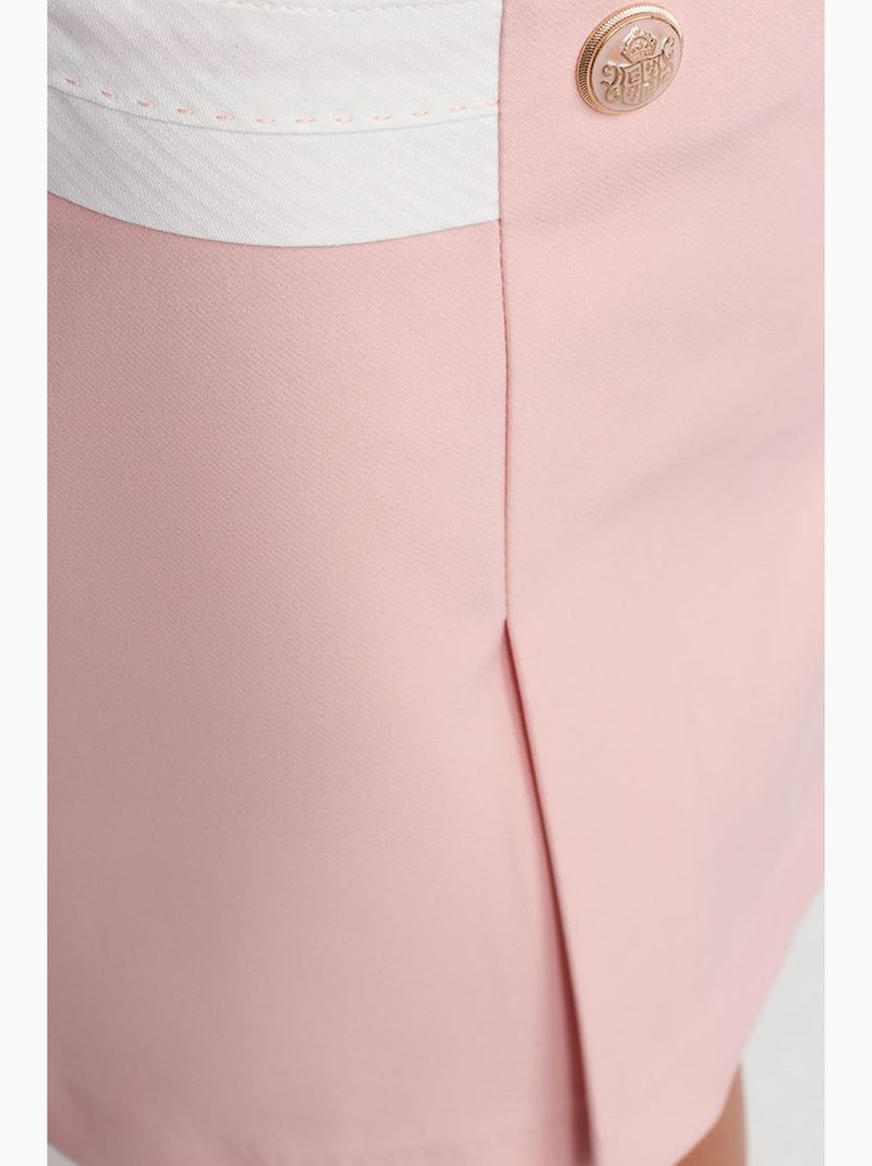 Jupe mini trapèze en popeline de coton dilvin Rose - Kiabi