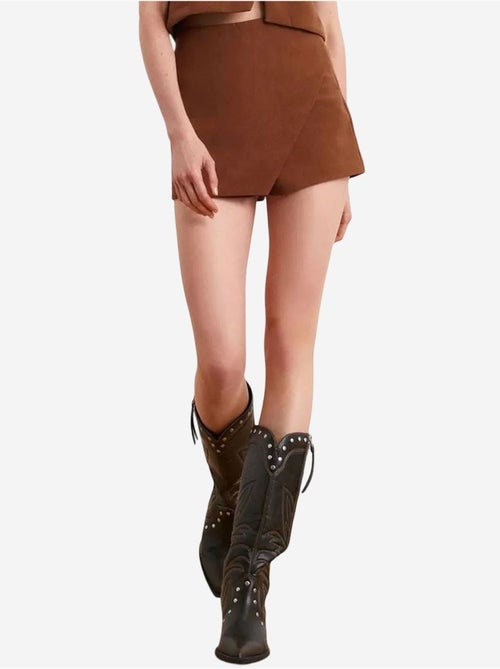 Jupe mini trapèze en simili cuir, taille mi-haute dilvin - Kiabi