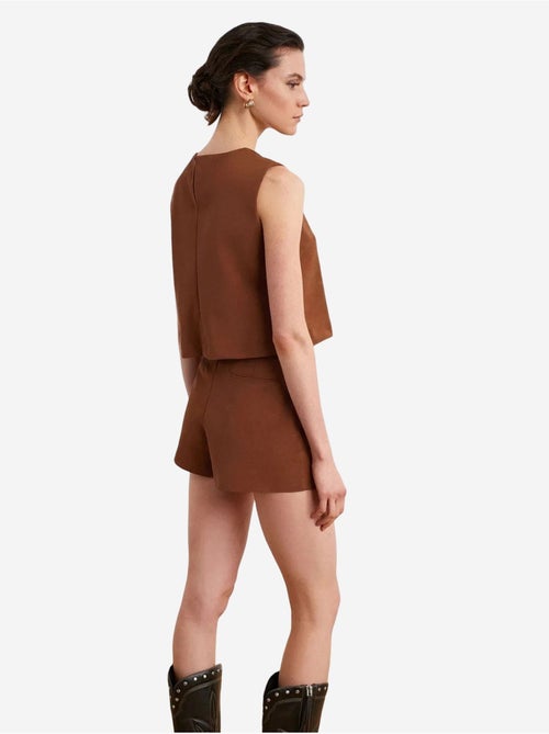 Jupe mini trapèze en simili cuir, taille mi-haute dilvin - Kiabi
