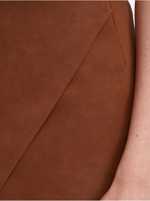 Jupe mini trapèze en simili cuir, taille mi-haute dilvin - Kiabi