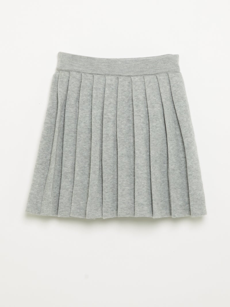 Jupe plissée en maille compacte Gris - Kiabi