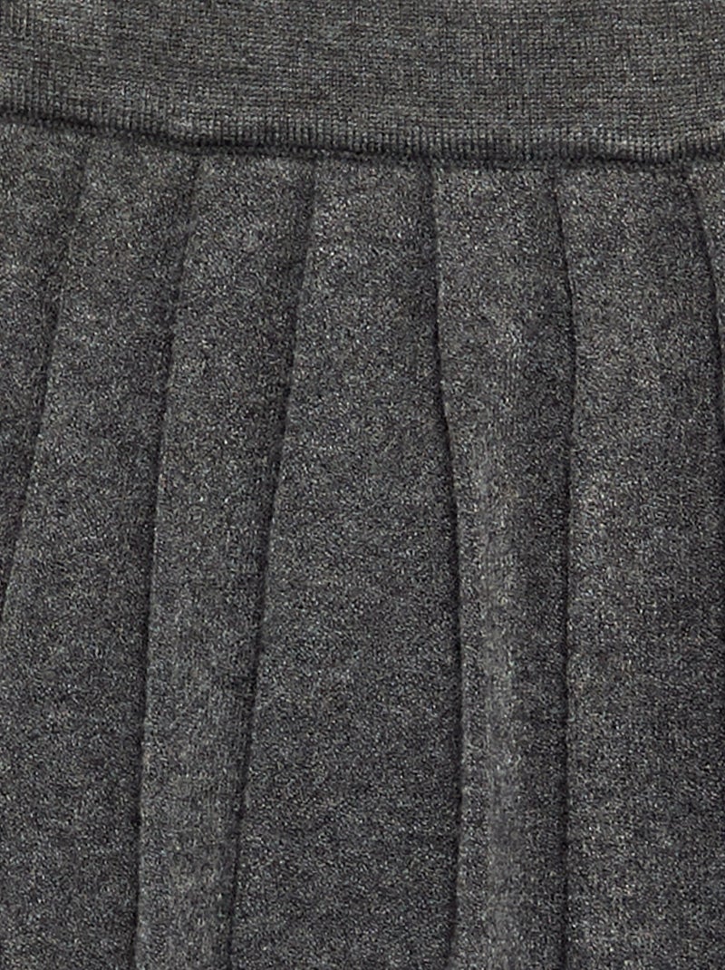 Jupe plissée en maille compacte Gris - Kiabi