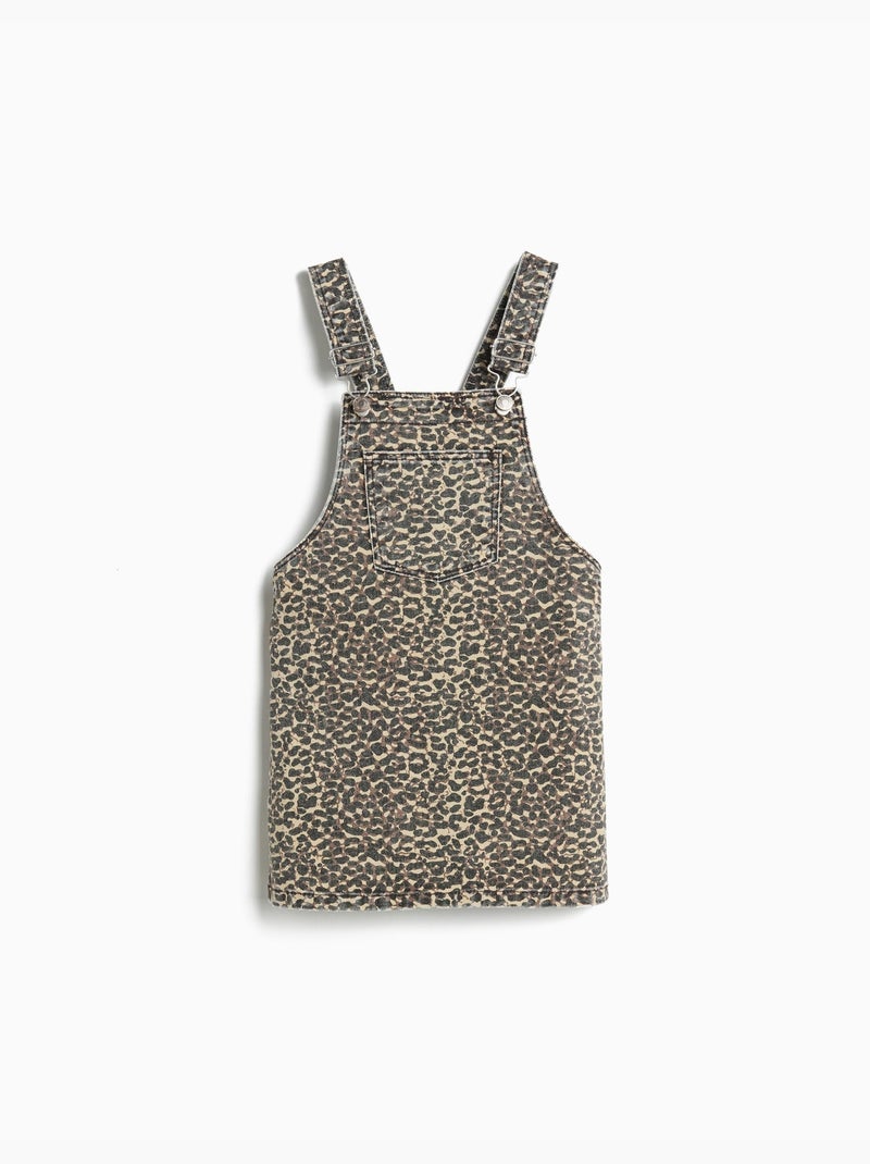 Jupe salopette imprimé animal, MO Fashion Marron - Kiabi