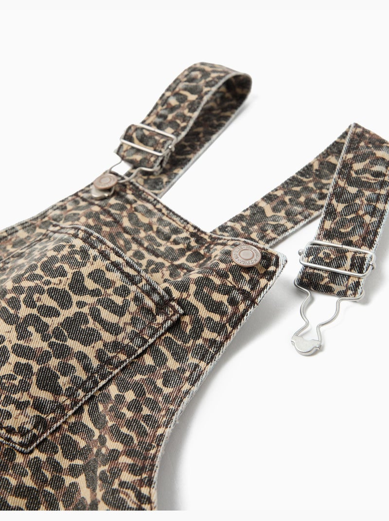 Jupe salopette imprimé animal, MO Fashion Marron - Kiabi