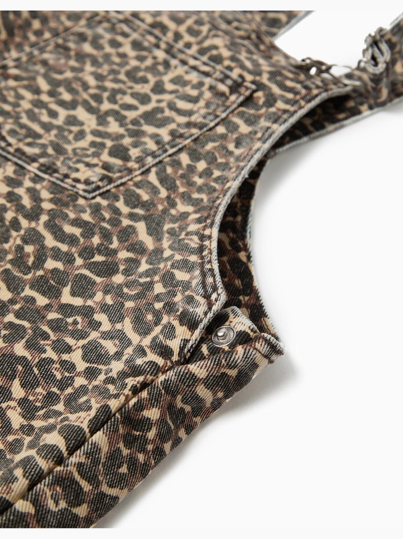 Jupe salopette imprimé animal, MO Fashion Marron - Kiabi