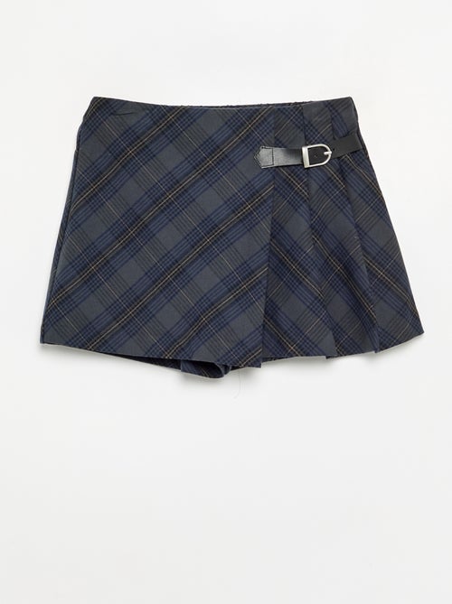 Jupe short à carreaux - Kiabi