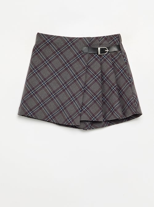 Jupe short à carreaux - Kiabi