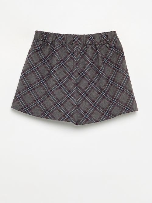 Jupe short à carreaux - Kiabi