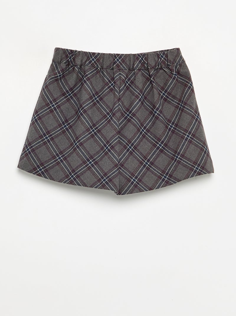 Jupe short à carreaux Gris - Kiabi