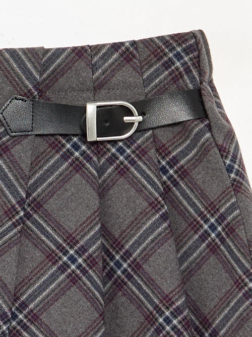 Jupe short à carreaux - Kiabi