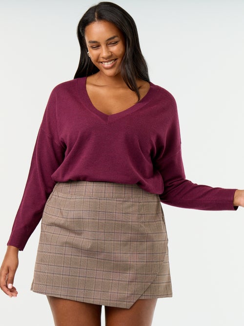 Jupe short à carreaux tartan - Kiabi