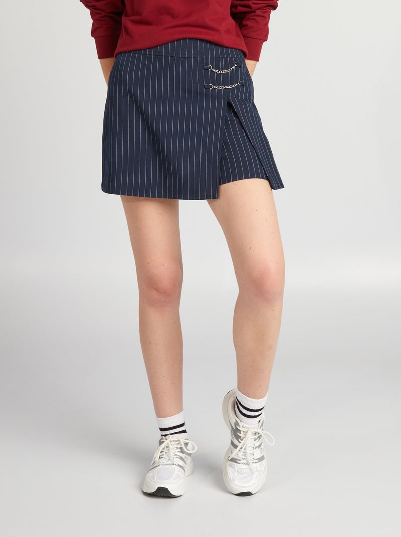Jupe short à rayures Bleu foncé - Kiabi