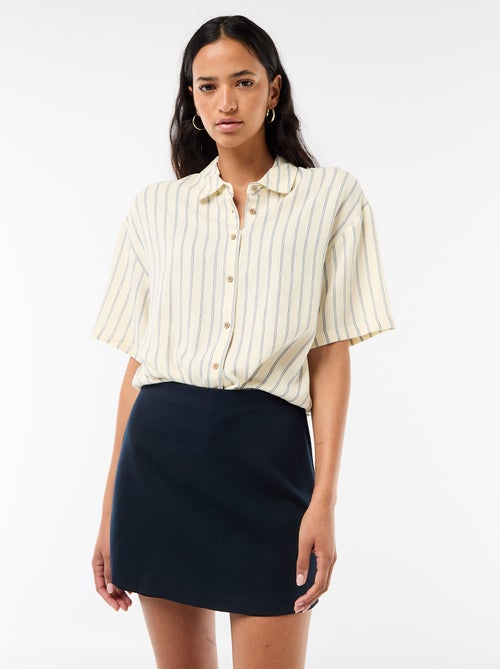 Jupe short à taille haute - Kiabi