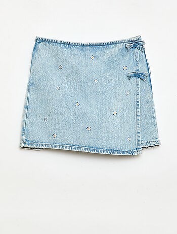 Jupe-short avec motifs brodés all over