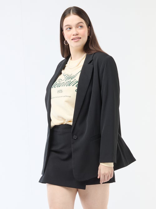 Jupe short avec pan croisé avec bouton fantaisie - Kiabi