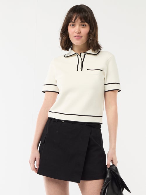 Jupe short courte avec ceinture - Kiabi