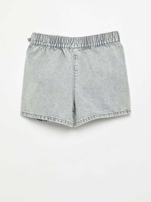 Jupe short courte en jean avec nœuds - Kiabi