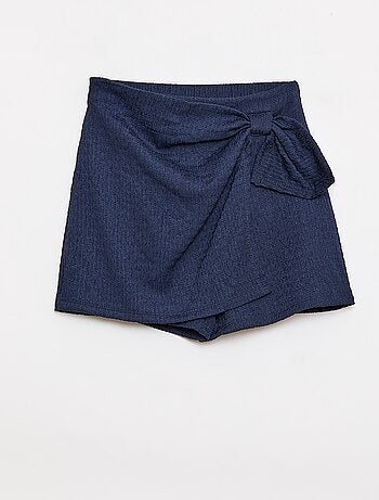 Jupe-short courte en maille légère unie