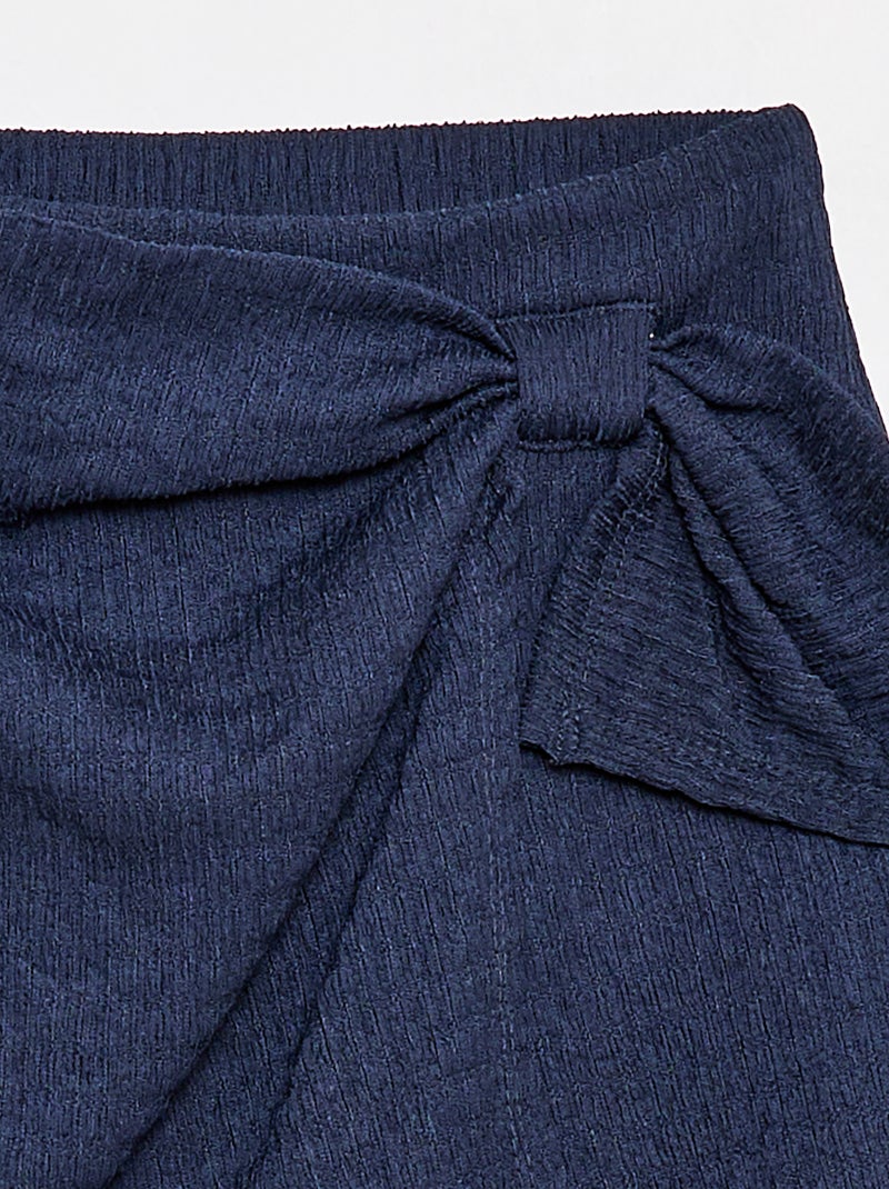 Jupe-short courte en maille légère unie Marine - Kiabi