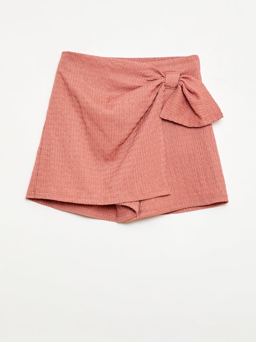 Jupe-short courte en maille légère unie - Kiabi