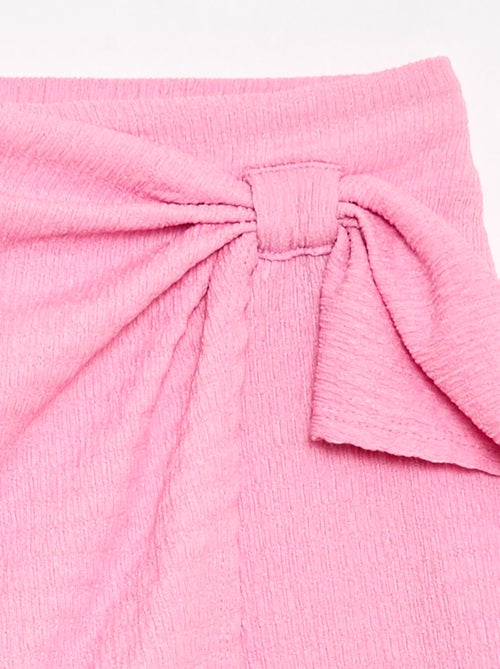 Jupe-short courte en maille légère unie - Kiabi