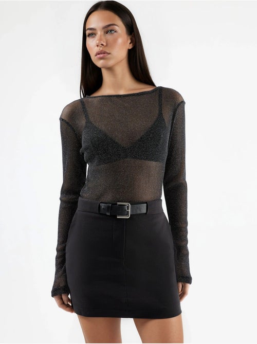 Jupe-short courte taille mi-haute avec fermeture éclair hiccup - Kiabi