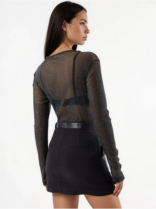 Jupe-short courte taille mi-haute avec fermeture éclair hiccup - Kiabi