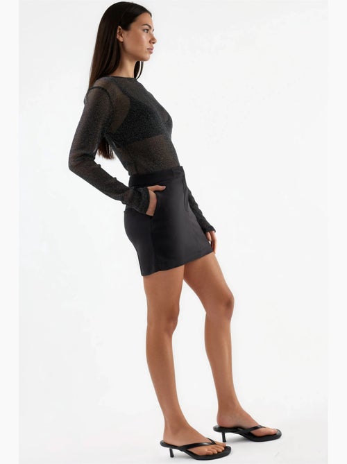 Jupe-short courte taille mi-haute avec fermeture éclair hiccup - Kiabi