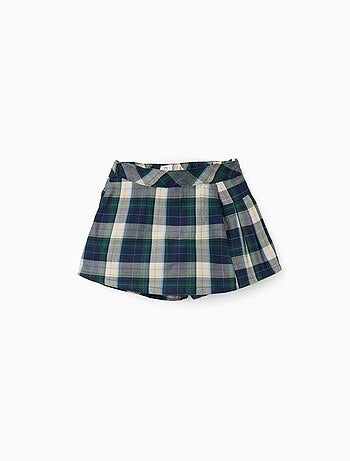 Jupe-short en coton à carreaux b&s