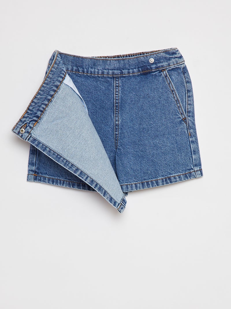 Jupe short en denim BLEU - Kiabi