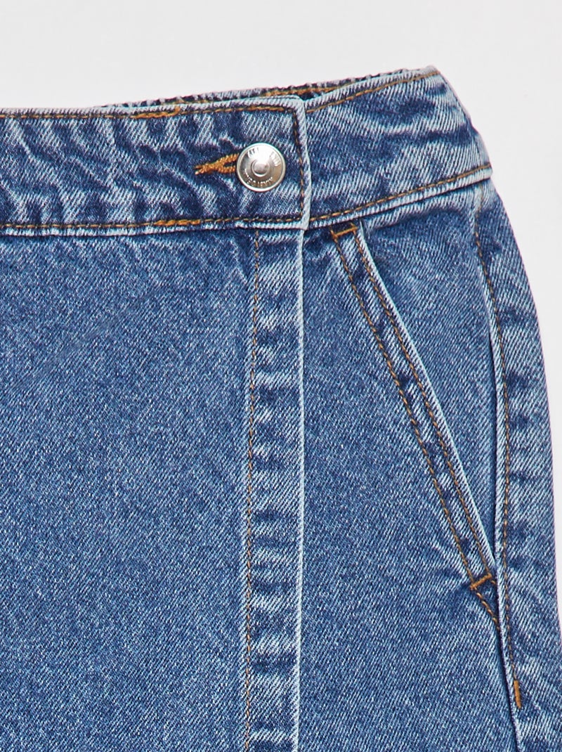 Jupe short en denim BLEU - Kiabi