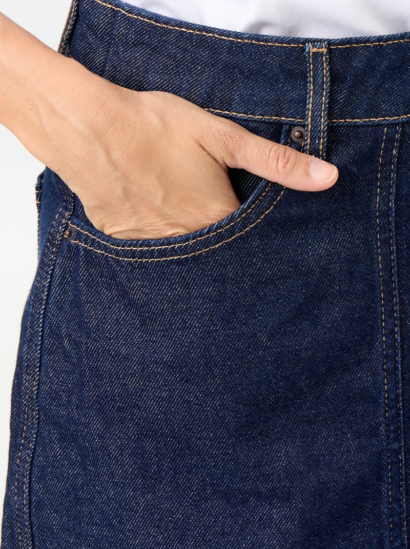 Jupe short en denim brut Bleu - Kiabi