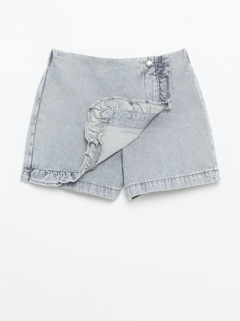 Jupe short en denim Gris - Kiabi