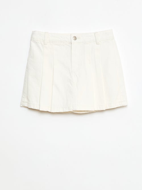 Jupe short en denim plissé - Kiabi