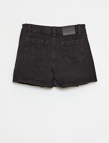 Jupe short en denim plissé