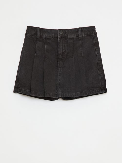 Jupe short en denim plissé - Kiabi