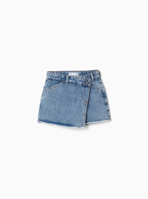 Jupe-short en jean avec fermeture asymétrique - Kiabi Jupe-short en jean avec fermeture asymétrique - Kiabi