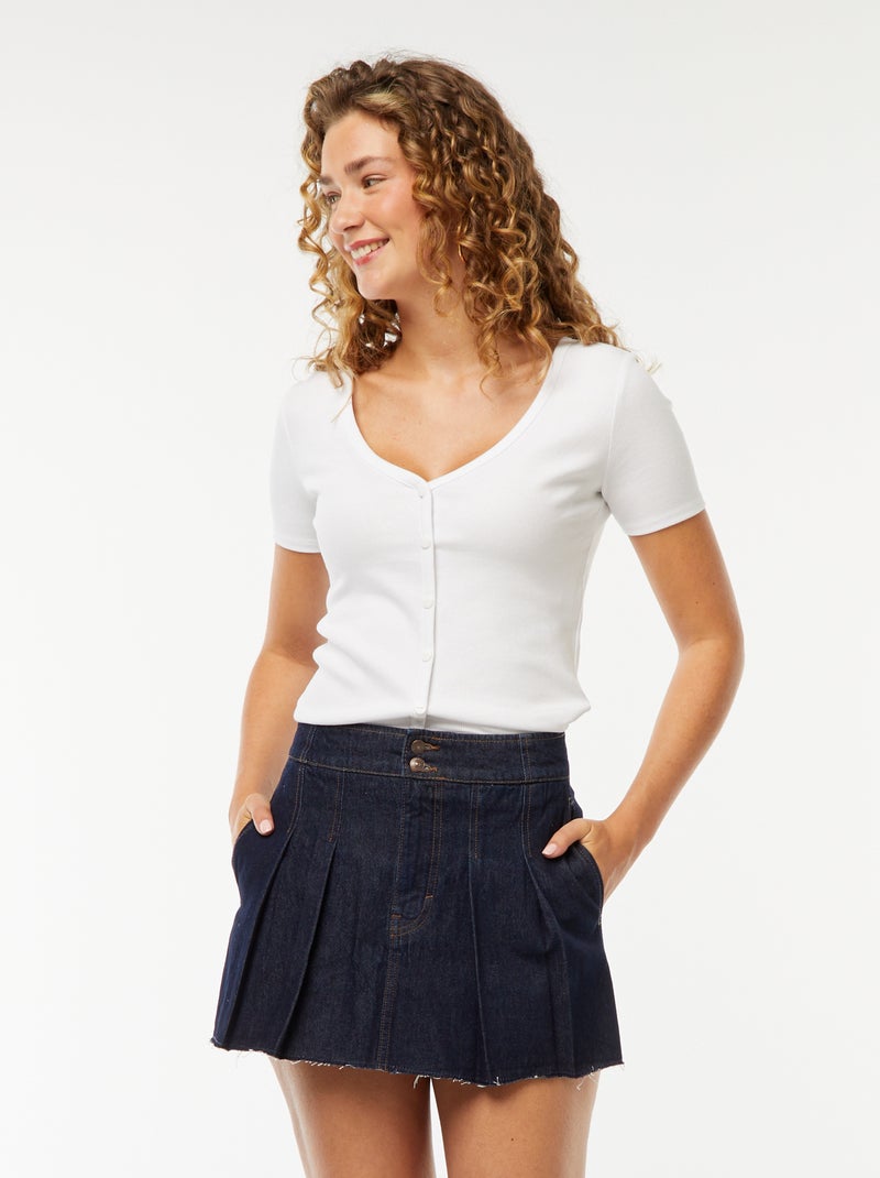 Jupe short en jean Bleu - Kiabi