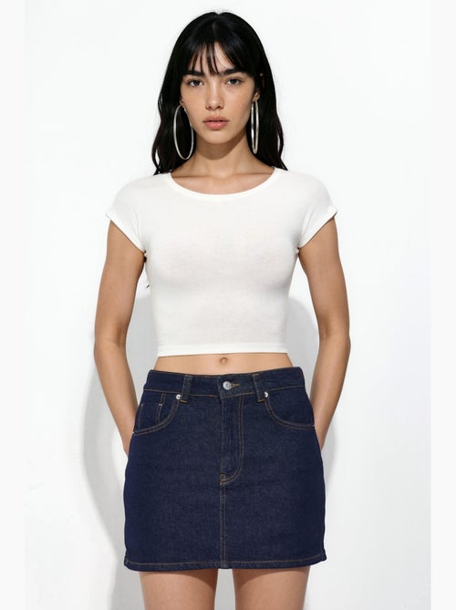 Jupe-short en jean déchiré avec fermeture éclair hiccup - Kiabi