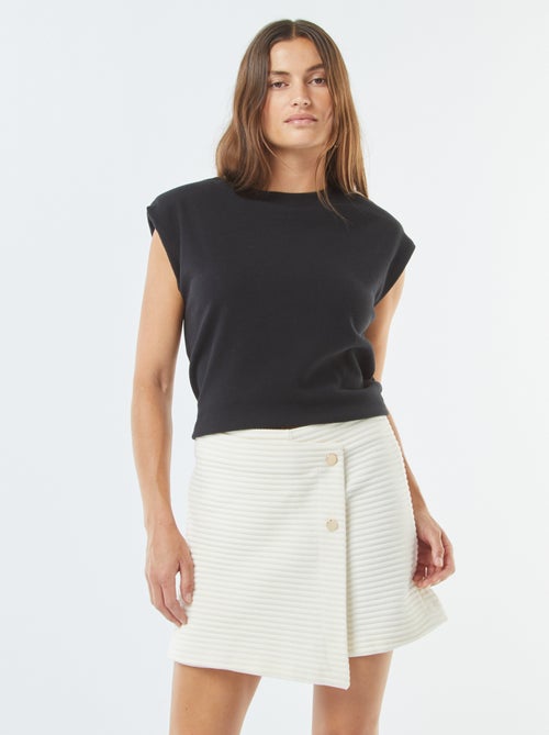 Jupe short en maille texturée - Kiabi