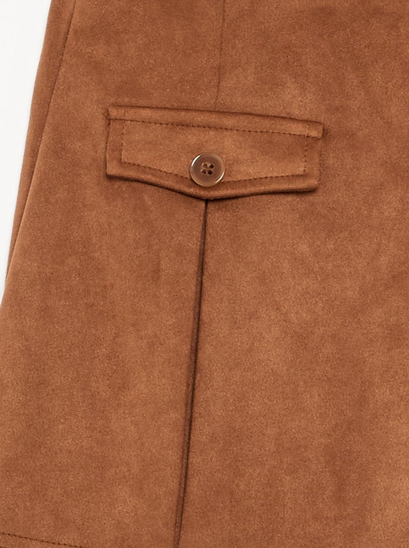 Jupe-short en suédine Marron - Kiabi
