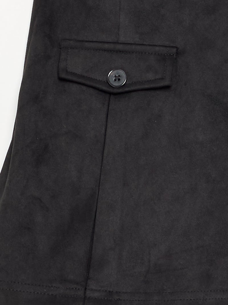 Jupe-short en suédine Noir - Kiabi