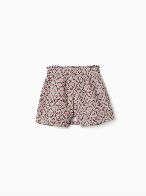 Jupe-short en velours côtelé avec motif floral - Kiabi Jupe-short en velours côtelé avec motif floral - Kiabi