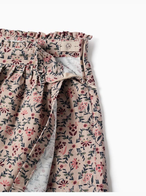Jupe-short en velours côtelé avec motif floral - Kiabi Jupe-short en velours côtelé avec motif floral - Kiabi