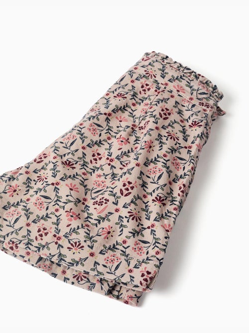Jupe-short en velours côtelé avec motif floral - Kiabi Jupe-short en velours côtelé avec motif floral - Kiabi