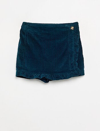 Jupe short en velours côtelé