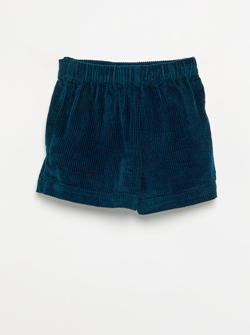 Jupe short en velours côtelé Bleu - Kiabi