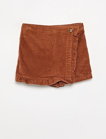 Jupe short en velours côtelé