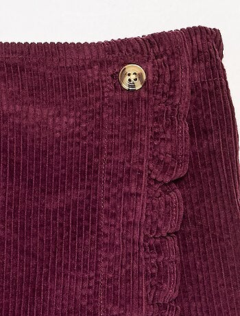 Jupe short en velours côtelé