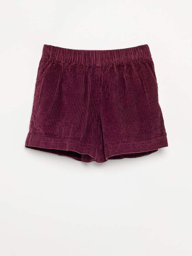 Jupe short en velours côtelé Rose - Kiabi